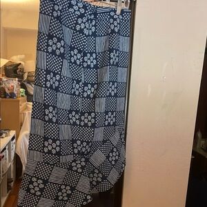 Julia Amory  S Asymmetrical Navy and White Skirt